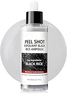 Black Rice Peel Shot Glow Ampoule, Black Rice Exfoliant Peeling Ampoule Exfoliant for Face Body, Pore Minimizing & Deeply Soothing Hydration for All Skin Types, 80ml/2.7 oz