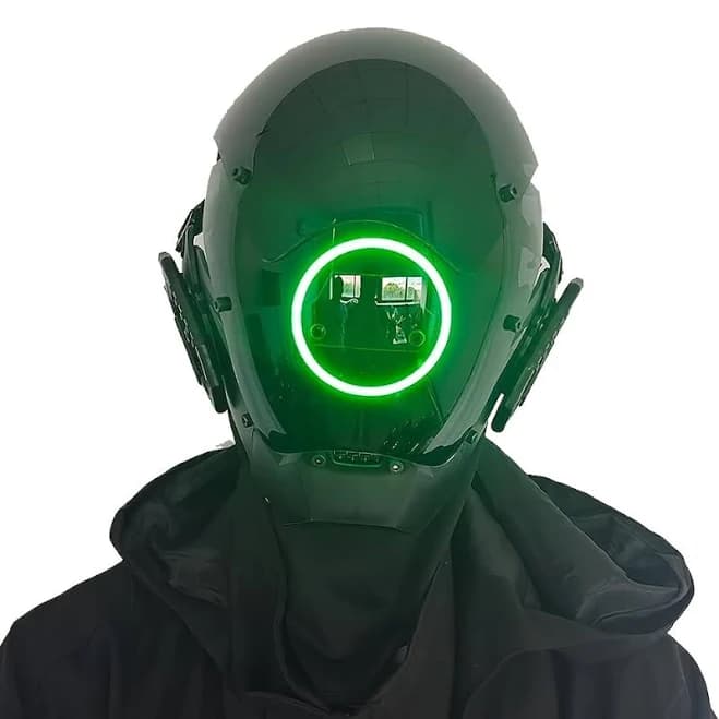 Cyberpunk Mechanical Sci-Fi LED Face Mask