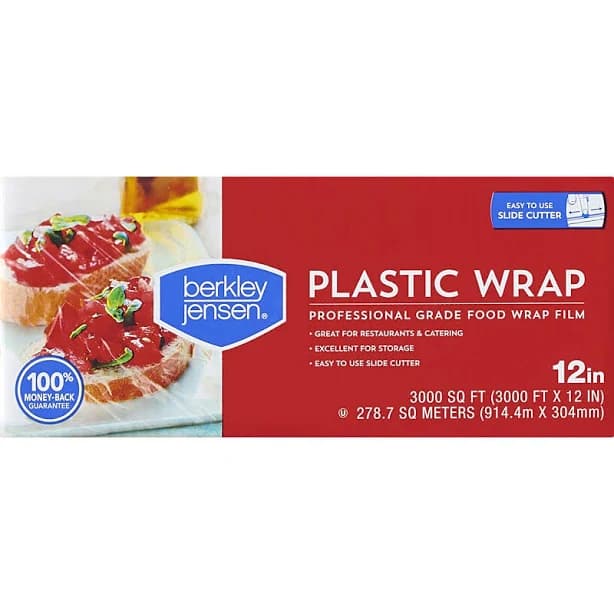 Berkley Jensen 12" x 3000' Clear Plastic Film Wrap