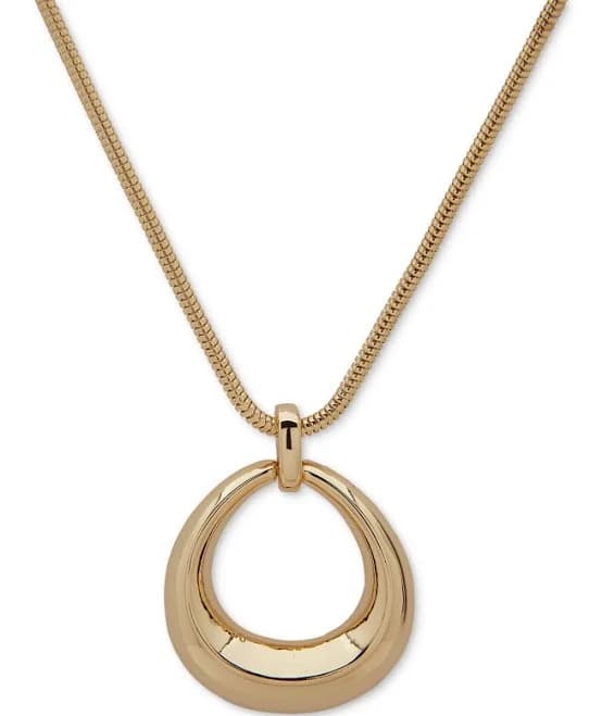 Anne Klein Women's Open Oval Pendant Necklace