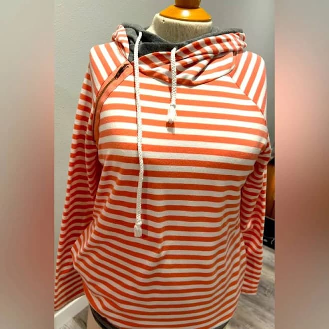 Striped Long Sleeve Hoodie