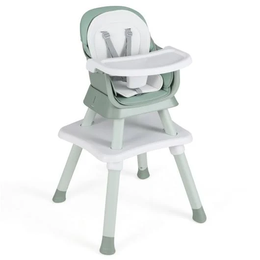 Costway 6-in-1 Convertible Baby High Chair with Adjustable Removable Tray