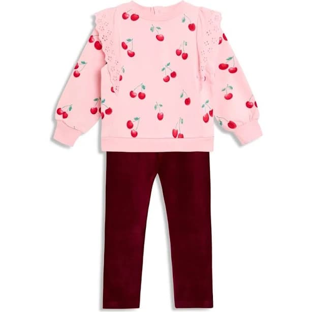 Jojo Maman Bébé Cherry Printed Sweatshirt & Leggings Set