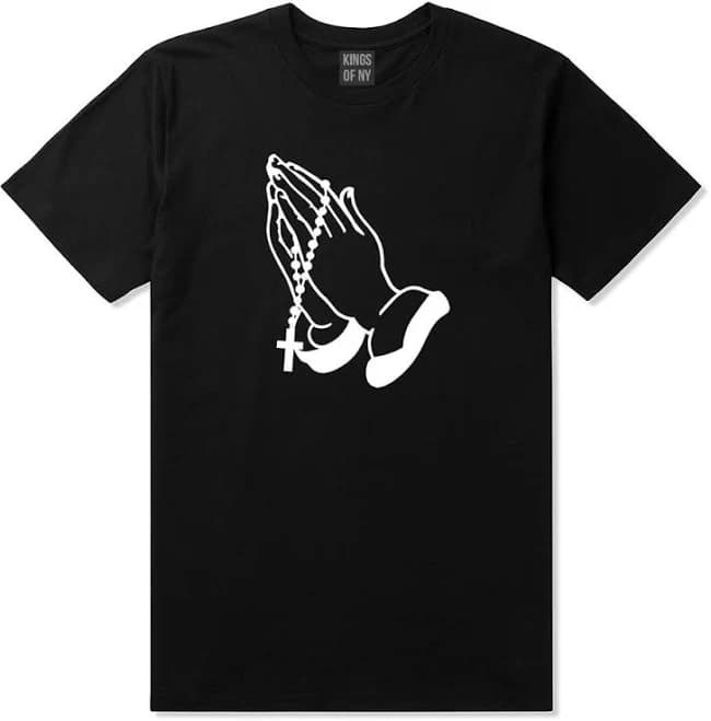 Kings of NY Prayer Hands Praying Rosary T-Shirt