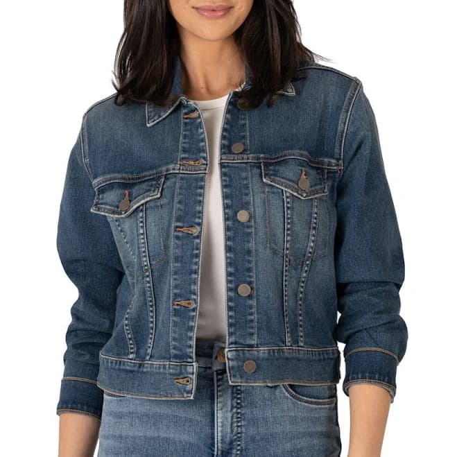 kut from the kloth Women's Julia Crop Denim Jacket