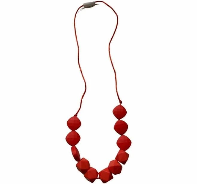 Lil Jumbl Food Grade BPA Free Silicone Baby Teething Necklace FK021 Red | 3 Months