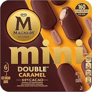 Magnum Mini Ice Cream Bars 6 Count Double Caramel for an Indulgent Ice Cream Made with Premium Milk Chocolate, 44% Cacao 11.1 oz