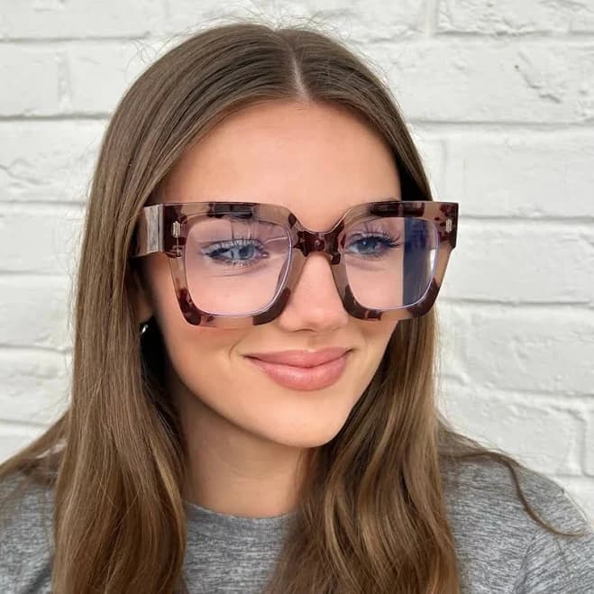 Handcrafted Oversize Cat Eye Clear Lens Eyeglasses Thick Frame Square Classic Big Frame Blue Light Glasses Nerd Glasses by Jadorsh * B3