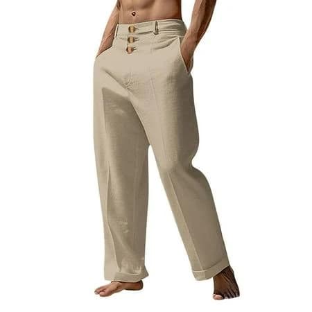 Lmoipli Mens Palazzo Pants Solid Casual Dressy High Wasited Wide Leg Botton Pants Business Work Comfy Outfits with Pockets