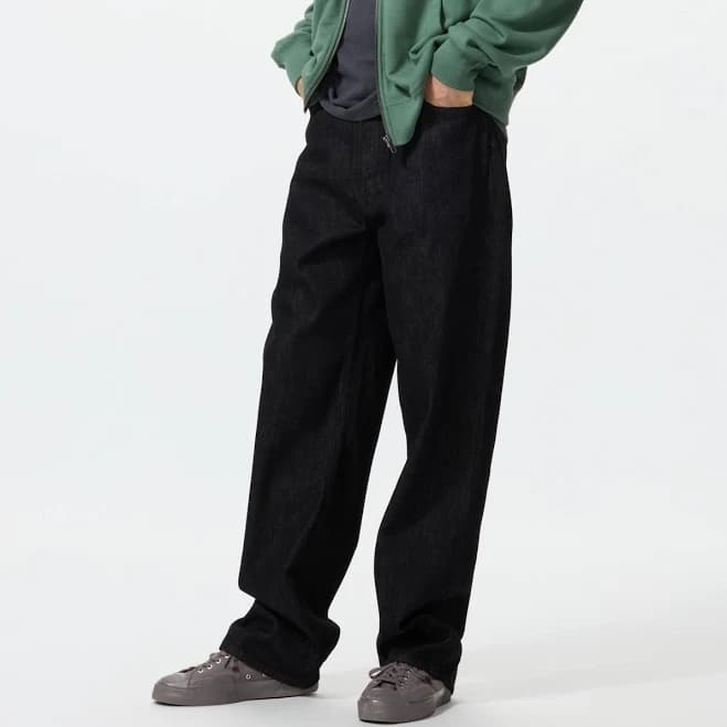 UNIQLO Men's Wide Straight Tall Jeans