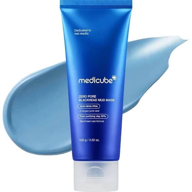 Zero Pore Blackhead Mud Facial Mask - Skin Cooling & Pore Tightening - 3 Minute Quick Dry Formula with AHA, BHA, PHA, and Pore-Purifying Clay - Korean Mud Mask 3.52 oz