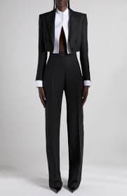 TOM FORD Bib Front Cotton Voile Crop Shirt | Nordstrom