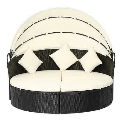 BestMassage Round Wicker Patio Daybed