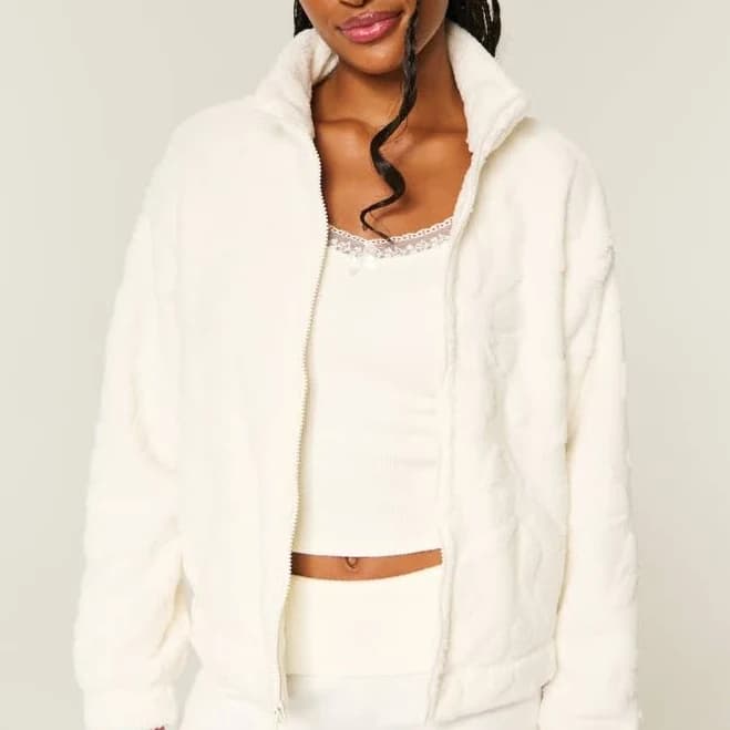 Hollister Gilly Hicks Sherpa Zip-Up Sweatshirt