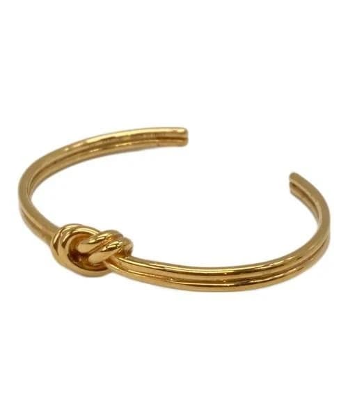 Gold-Tone Double Thread Knot Cuff Bracelet