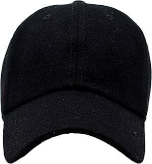 Classic 6-Panel Wool Blend Baseball Unisex Cap with Adjustable Brass Buckle