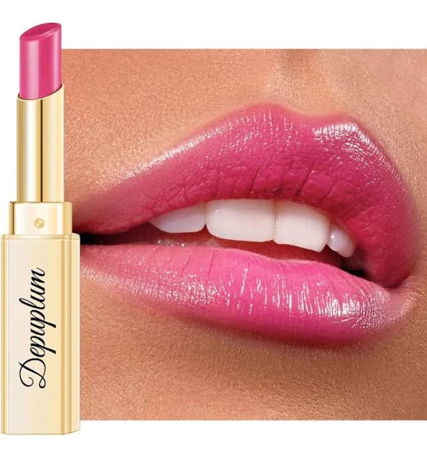 Depuplum Pink Lipstick for Women Hydrate Glossy Lipstick Moisture Lip Gloss Sheer-Medium Coverage Hot Pink Shine Tinted Lip Balm for Dry Lips, DM89