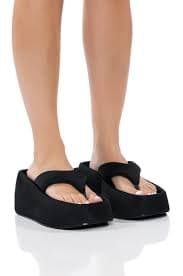VERONICA BASIC FLATFORM FLIP FLOP SANDAL IN BLACK – AKIRA