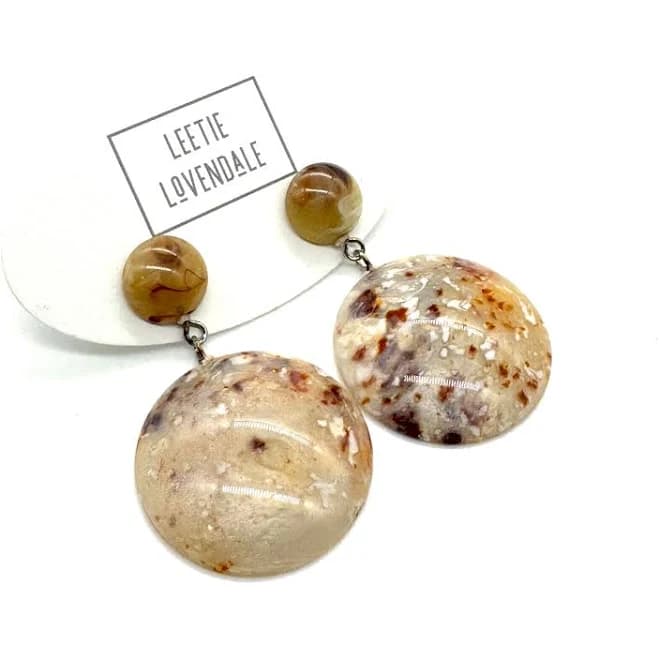 Speckle Disc Drop Earrings