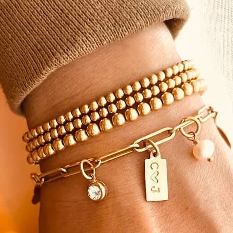 Personalized Gold Charm Bracelet Build Your Own Story Bracelet Bracelet + Charms 1” Extender
