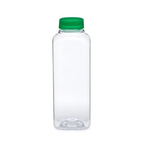 16oz Clear Pet Arched Plastic Square Beverage Bottles