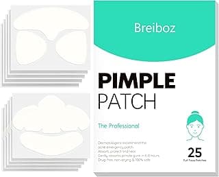 Full Face Pimple Patches (5 Pack, 25 Patches),XL Hydrocolloid Acne Patches for Whole Face,Nose,Chin,Forehead,Cheeks w/Tea Tree Oil&Salicylic Acid,Large Invisible Zit Patches for Overnight Blemish Care