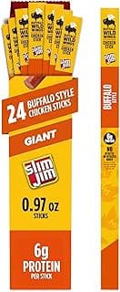 Giant Chicken Sticks, Buffalo Wild Wings Buffalo Style, 6g Protein per Stick, 0.97 oz. (24 Count)