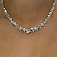 4-prong Setting Round Cut White Sapphire Tennis Necklace – Sweetlee Jewelry