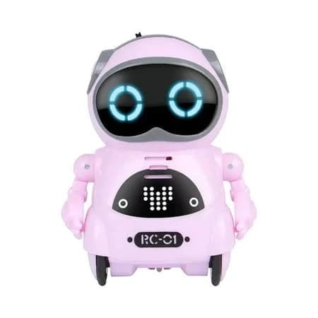 Pocket RC Robot for Kids Talking Interactive Dialogue Singing Dancing Telling Story Mini Robot Toy-Pink