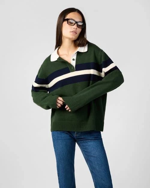 WeWoreWhat Women's Knitted Rugby Shirt