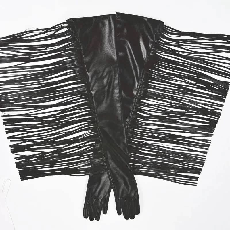 Emulation Leather Fringe Tassel Gloves