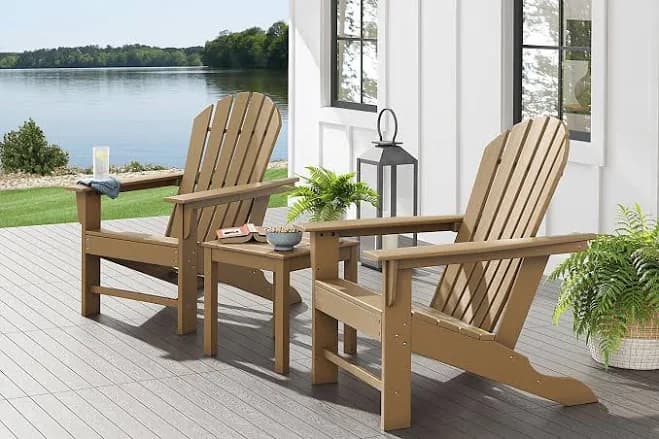 Set of 2 Outdoor Adirondack Chair for Garden Porch Patio Deck Backyard