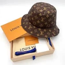 Auth Louis Vuitton M77475 Bob Flight Mode Bucket Hat Nylon Monogram W/B BA020325