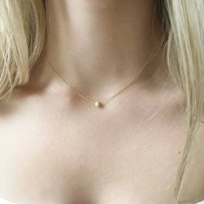 Dainty Gold Ball Bead Necklace