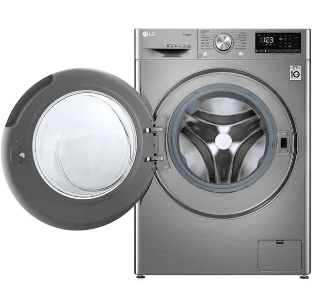 LG, Front Loading Washer, 8 Kg, Bigger Capacity, AI DD, Steam, ThinQ, Silver
