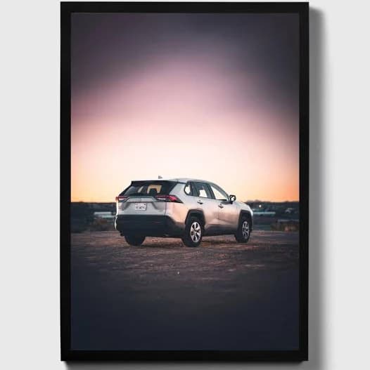 Toyota RAV4 Poster, Modern SUV Print, Sunset Desert Drive Art, Adventure Vehicle Photography, Car Enthusiast Wall Decor