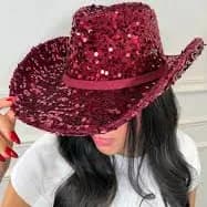 Lesly - Burgundy Sequin Hat