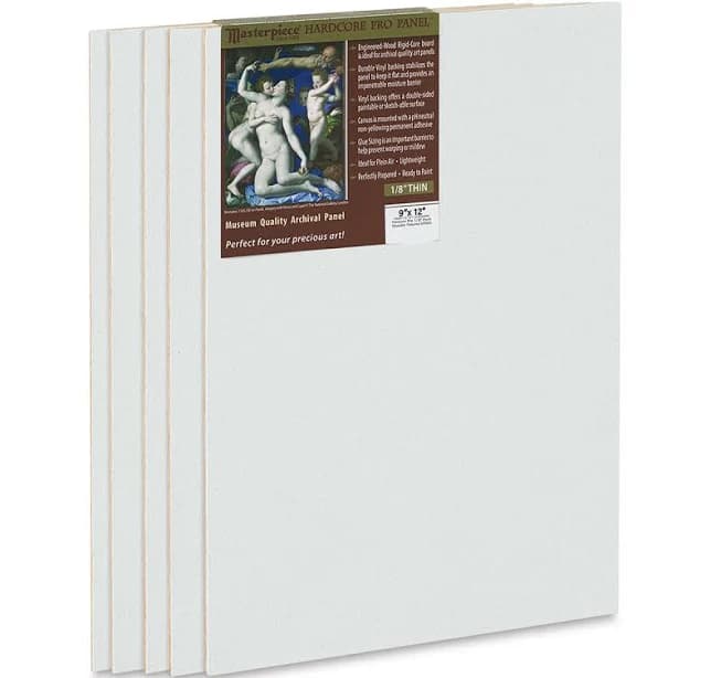 Masterpiece Sausalito Hardcore Pro Canvas Panel Pack - 9 inch x 12 inch, Pkg of 5