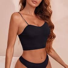 Bigersell Women Push-up Bras Clearance Spaghetti Strap Sleeveless Seamless Bras Crop Tops Pullover Bras No Underwire Comfort Wireless T-shirt Bra Yoga Sports Bras Bralettes Black L - Walmart.com