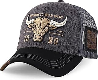 Bull Embroidered Western Snapback Trucker Cap