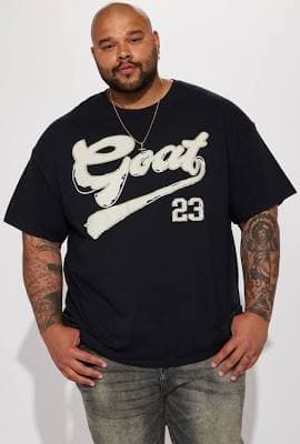 Fashion Nova Men's Baseball Goat Tee Shirt