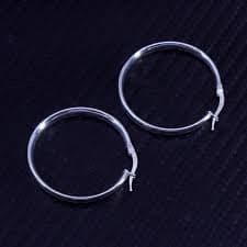 1.25”, Vintage Sterling Silver 925 Hoops Circle Earrings, Stamped 925 - Etsy New Zealand