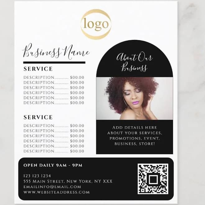 Elegant Custom Photo Logo Promotional Esthetician Flyer