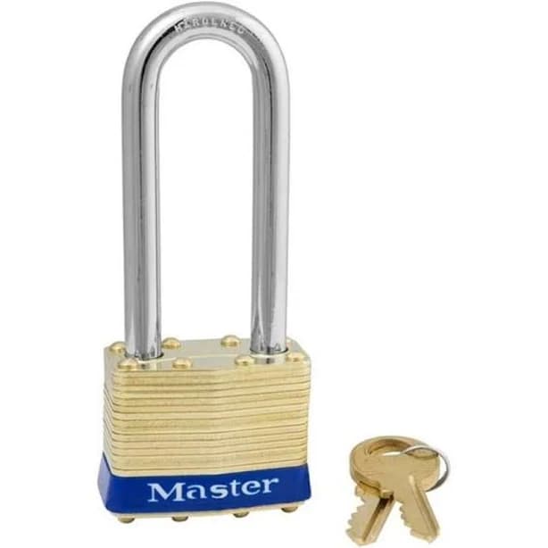 Master Lock Lock 1-3/4" Brass Pad Lock 2-1/2" Shackle Clearance Keyed Alike to #3753