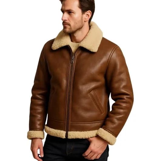 Men's Vintage Flight Shearling Leather Jacket