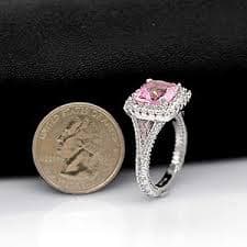 Amazon.com: Uloveido 18k White Gold Plated Pink Crystal Lady Bridal Wedding Engagement Rings Solitaire Halo Setting Split Shank for Women Y586 (Size 6) : Clothing, Shoes & Jewelry