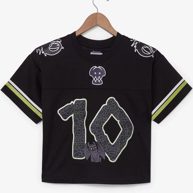 Dreamworks Women's How to Train Your Dragon Toothless Cropped Football Jersey