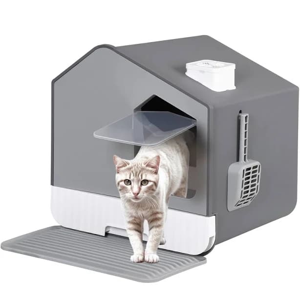 Nouva Large Enclosed Cat Litter Box Covered Hooded Cat Litter Box Enclosure w/Mat & Litter Scoop for Privacy Portable