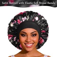Amazon.com : Satin Bonnet Silk Bonnet Hair Bonnet for Sleeping- 4 Pack Sleep Bonnets for Women with Wide Elastic Band for Curly Hair Braids : Beauty & Personal Care