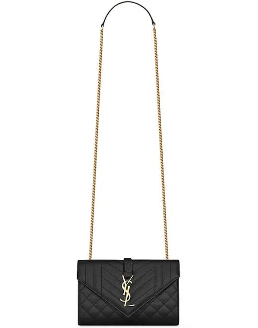 SAINT LAURENT Women's Envelope Quilted Leather Shoulder Bag